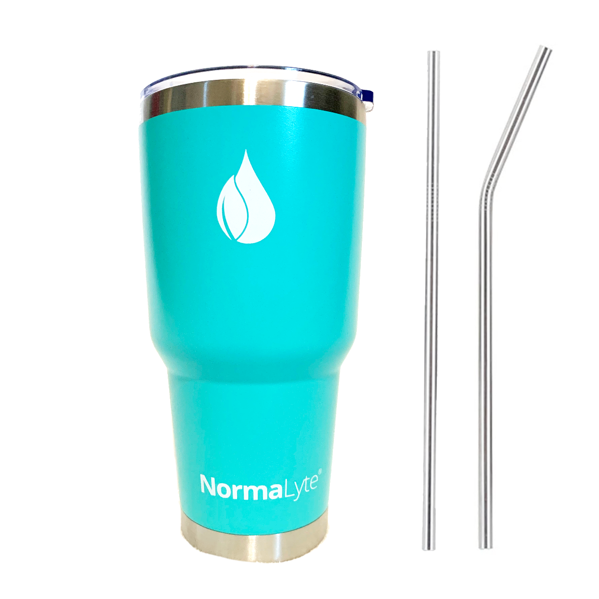 NormaLyte 30oz Tumbler - Stainless Steel and Vacuum Insulated w/ Two Metal Straws Included