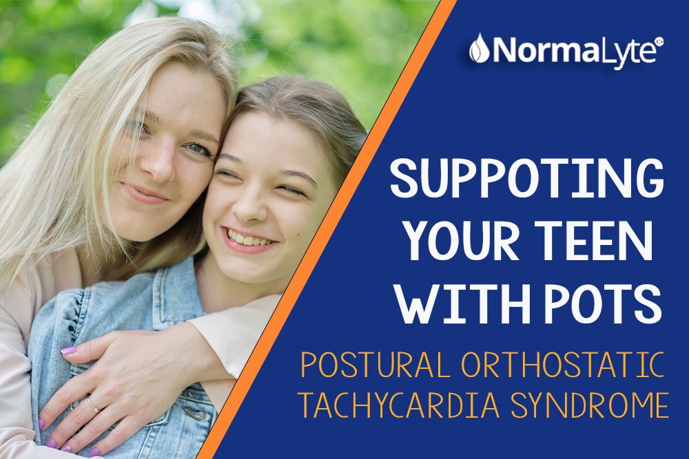 Supporting Your Teen with POTS, mother and daugher with POTS hugging | NormaLyte ORS Electrolyte and Salt Capsule for POTS and Dysautonomia
