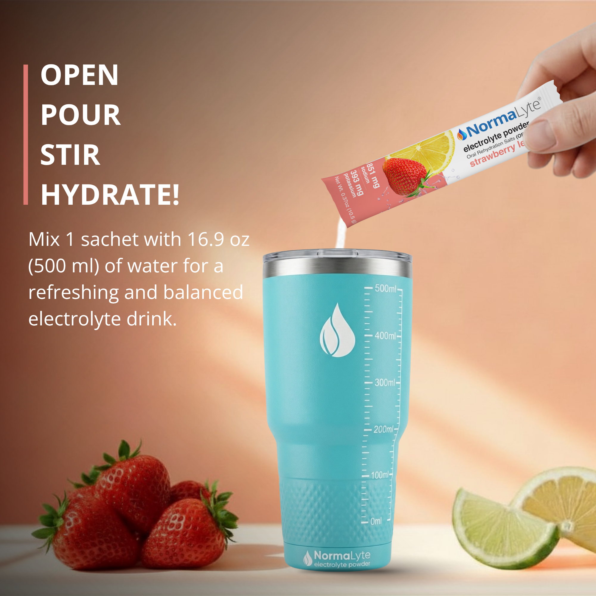 NormaLyte Strawberry Lemonade Hydration Bag - 30 Sticks