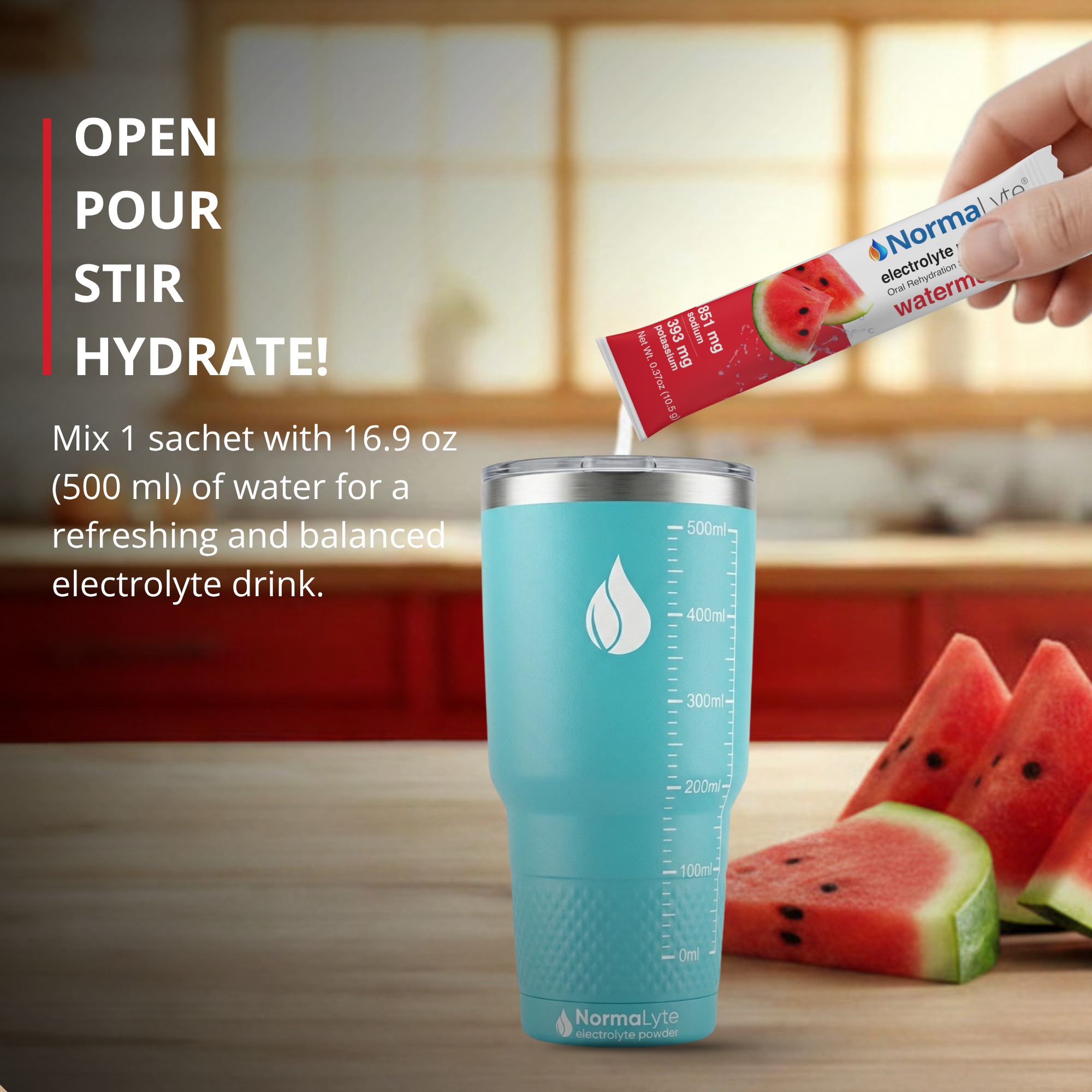NormaLyte Watermelon Hydration Bag - 30 Sticks