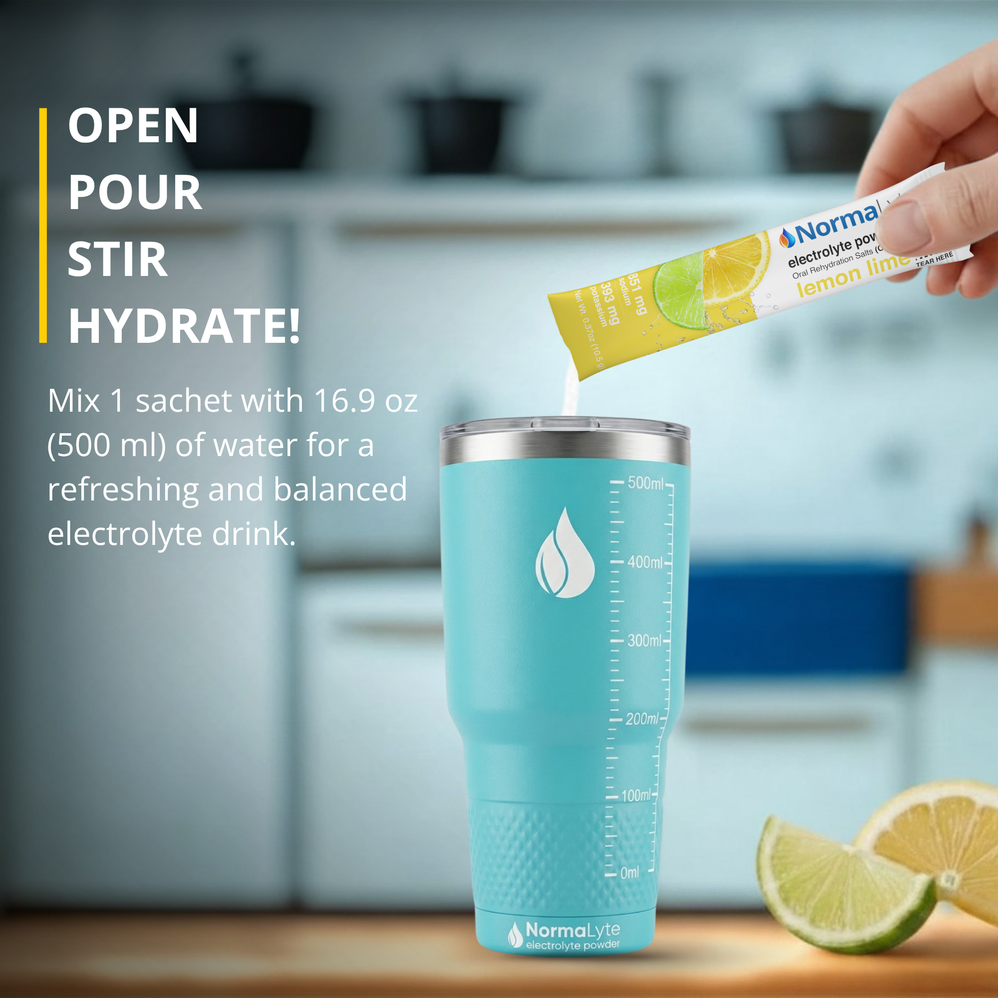 NormaLyte Lemon Lime Hydration Bag - 30 Sticks