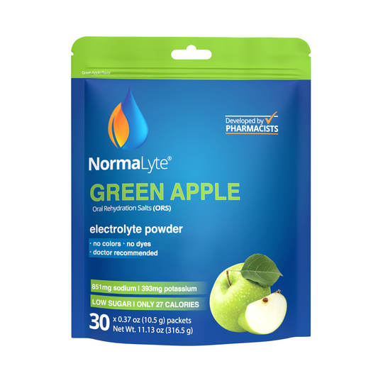 NormaLyte Green Apple Hydration Bag - 30 Sticks - FSA/HSA Eligible Item