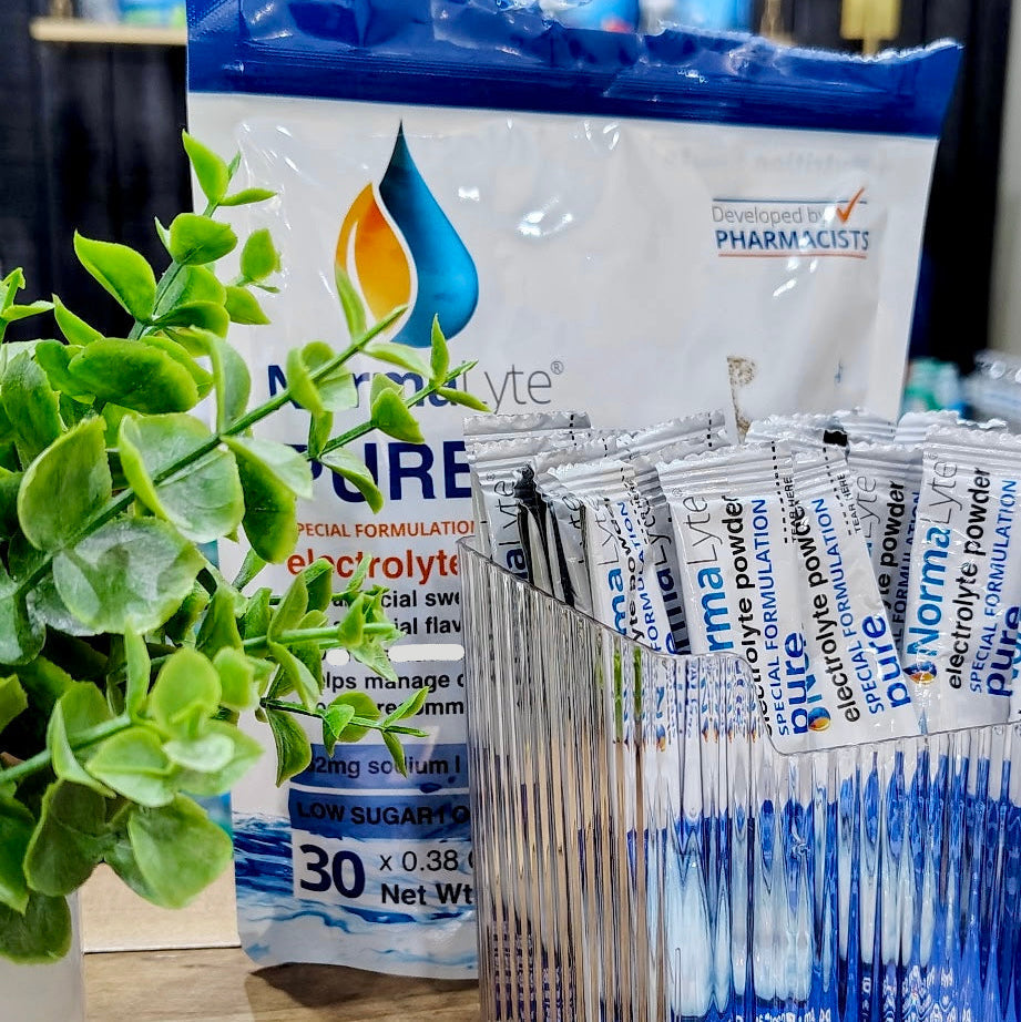 NormaLyte packaging on a wooden surface with a plant and blurred background