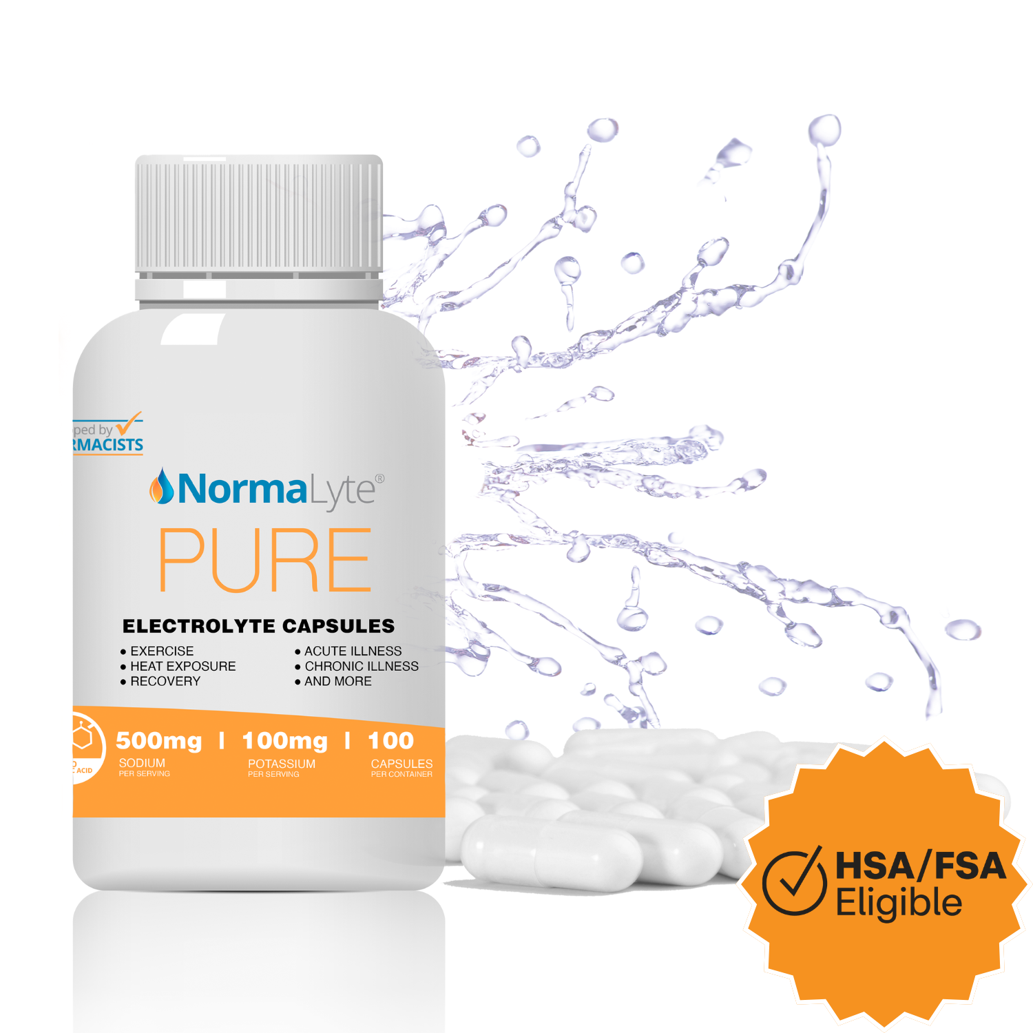 NormaLyte PURE Electrolyte Capsules - 100 Count Bottle