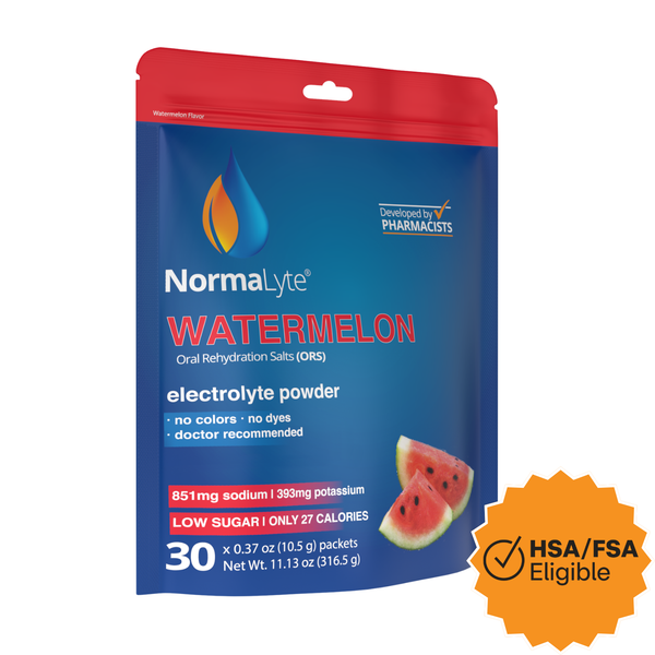 NormaLyte Watermelon electrolyte powder package on a white background
