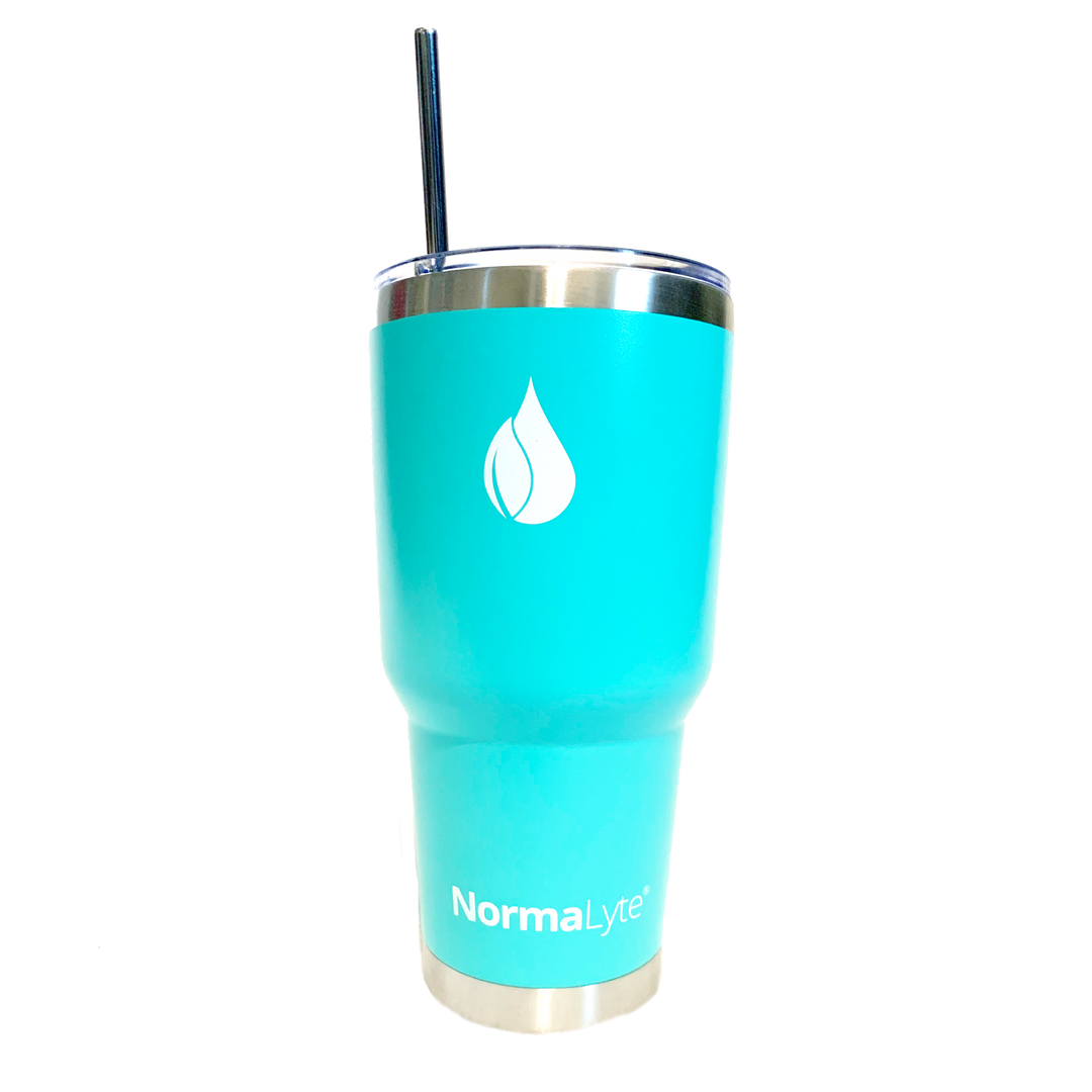 NormaLyte 30oz Tumbler - Stainless Steel and Vacuum Insulated w/ Two Metal Straws Included