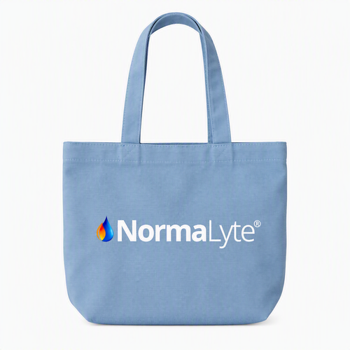 Light blue NormaLyte canvas everyday tote bag featuring the brand logo