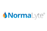 NormaLyte logo with a blue and orange water droplet beside the blue and gray brand name. 