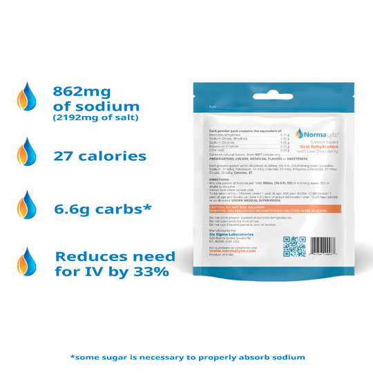 Bag of NormaLyte PURE Oral Rehydration Salts