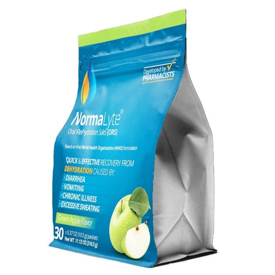 NormaLyte Green Apple (Oral Rehydration Salts) - Electrolytes, NormaLyte Pack, best drinks for pots patients, supplements for pots syndrome, electrolyte supplement drink mix for pots, normalyte, normalyte drink mix, green apple normalyte, supplements for dysautonomia, electrolyte supplement drink mix for dysautonomia